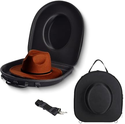 mumisuto Hutbox für Reisen, Hut Etui Hutbox für Fedora Outdoor Hut Reisekoffer Organizer Schwarz Hutschachtel Huttasche für Reisen, 38.5 * 32.5 * 15.5cm