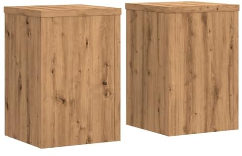 vidaXL Supports pour plantes 2 pcs chêne artisanal bois d'ingénierie, support de fleurs, support de pot, support pour plantes d'intérieur