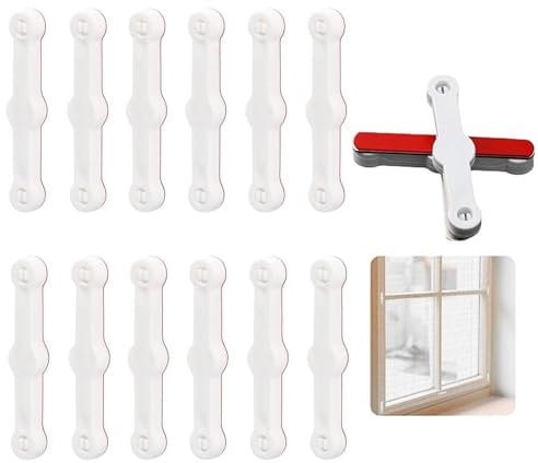 WERIGONI Paquete de 12 mosquiteras para ventanas, accesorios autoadhesivos para mosquiteras, soportes para mosquiteras, fácil instalación