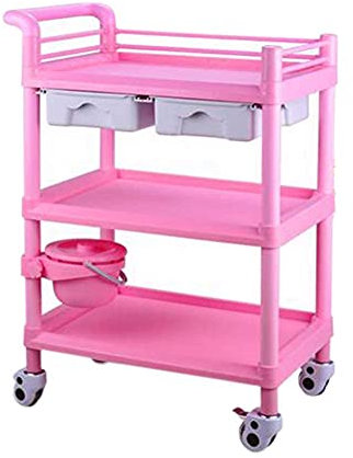 AKALNNB Carrello portaoggetti da cucina con vassoio portaoggetti con ruote Nd per frutta e verdura (rosa, 64,5 x 44,5 x 98 cm)