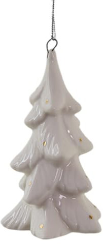 SANRLO Ciondolo da appendere in ceramica bianca per feste, per albero di Natale e decorazioni per la casa