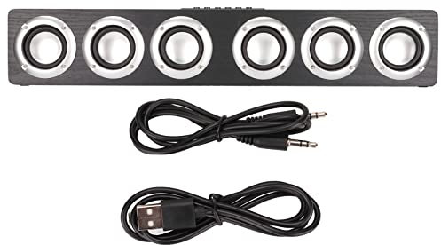 Sunicon Soundbar, Bluetooth 5.0 Soundbar, tragbare Soundbar, multifunktionaler Lautsprecher, starker Basseffekt für Telefon, Tablet-PC (Black (Export Version))
