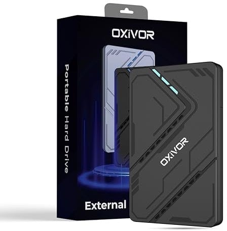 OXIVOR 200GB Portable External Hard Drive – 2.5 Ultra-Slim Hard Drive HDD with USB 3.0 for Desktop, PC, Mac, PS4, and Gaming Systems – Fast Data Transfer (Black)