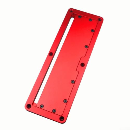 HEBEOT Elektrische Kreissäge Halsplatte Flip Einstellbare Aluminium Einsatzplatte Tischsäge Zubehör für DIY Holzbearbeitungswerkzeuge Rot