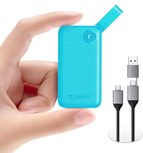 ORICO Externe SSD 512GB, Portable SSD bis zu 2000 MB/s, USB 3.2 Gen 2x2 Externe Festplatte SSD mit 2-in-1 USB-C-Kabel, Kompatibilität mit Smartphones, PS5, Xbox, Laptop, MacBook/Pro/Air – B20(grün)