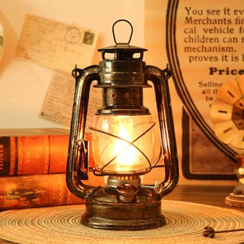 BEAHING Retro -Öllampe Tragbare alte Pferdesteuerlampe Dekorative Öllampe Außenlampe Stromausfall Notfall (Nicht enthaltene Lampenöl), Hurrikanlampe