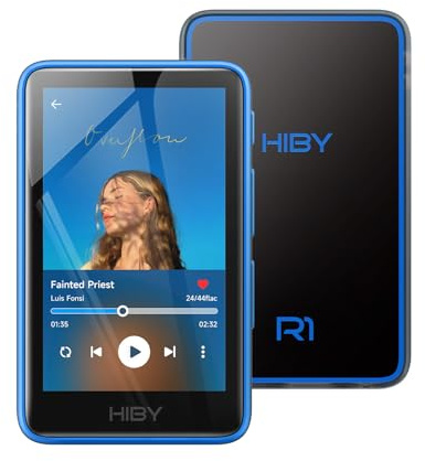 HiBy R1 HiFi MP3 Player with Bluetooth 5.1 Tidal Qobuz DSD 256 native Lossless Music Player with Touchscreen/Hi Res Audio Certified/MSEB Tuning/2TB Expanded Memory