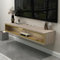 Meuble TV mural, support TV flottant avec tiroirs, couvercles rabattables, console multimédia murale, console TV flottante murale, meuble TV mural moderne pour salon, chambre à coucher (marr