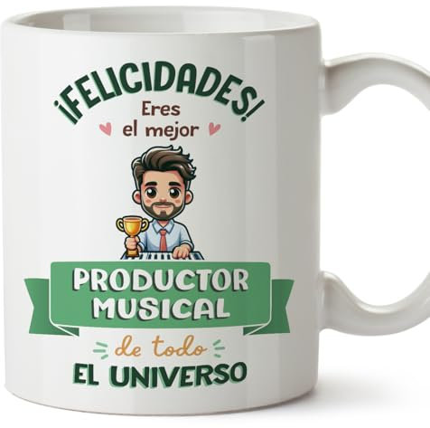 MUGFFINS Tazas para PRODUCTOR MUSICAL hombre - En Español - Mejor Universo Trofeo - 11 oz / 330 ml - Regalo original y divertido