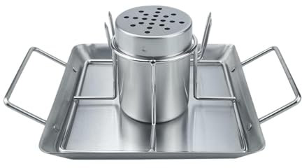 Milageto Bierdosen-Hähnchenbräter-Ständer Edelstahlhalter Grill-Kochgeschirr Bräterpfanne Grillrost für Wandern im Freien