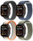 Paquete de 4 correas de nailon compatibles con Apple Watch Ultra 2/Ultra Band de 49 mm, 46 mm, 45 mm, 44 mm, hombres y mujeres, correas deportivas transpirables Trail Loop + correas de repuesto para