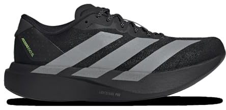 adidas Men's Adizero Evo Sl M Shoes, Black/Silver Metallic/Signal Green, 9.5 Wide