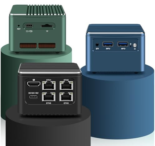 HAICOTECH Mini PC i3-N305 Mini Computer 8GB DDR5 RAM NO SSD Firewall Router Dual 4K Display Micro PC with 4 x 2.5GbE i226-V LAN USB A USB C