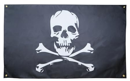 AZ FLAG Drapeau Pirate tête de mort et os 150x90 cm avec 4 oeillets, Pavillon Corsaire pour balcon ou mur
