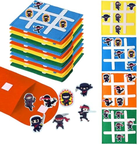 Duoduobear Tic Tac Toe Ninja Party Mitgebsel Kindergeburtstag,12 Stück Mini Geburtstag Mitgebsel Gastgeschenke,Halloween Adventskalender Geburtstag Give Aways,Pinata Füllung