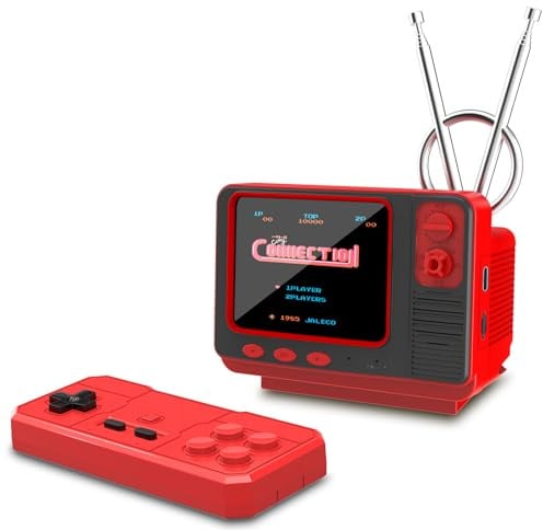 Mini TV Retro Handheld Game Console -42 JALECO Licensed Classic Games, Portable Gaming Toy with TF Card to Expand 80s 90s Games, Support Two Players & Game Save, Ideal Gift for Boys Girls Ages 6-12