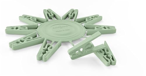 Colombo Peggy - Pinzas de Ropa sin Resorte - 100% reciclables, 60% de plástico Reciclado, Fabricado en Italia, Paquete de 20 Unidades, Ultra Resistentes