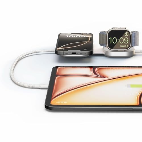Zens 15W Wireless Charging Cable Pro 3, Weiß | 1,5 m USB-C auf USB-C Ladekabel, MagSafe & Qi2, kompatibel mit iPhone Air/17/16/15/14/13/12, AirPods und Apple Watch