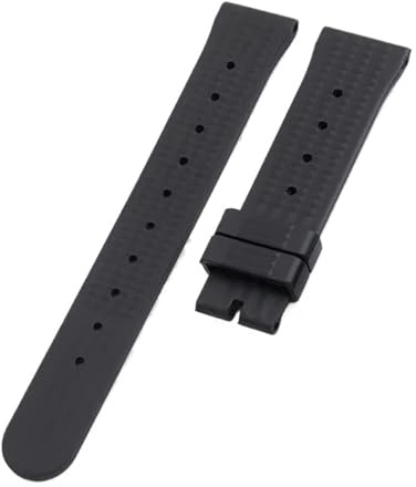 HCBBCEW 20 mm 22 schwarzes Gummi-Armband, kompatibel mit dem Armband SKX007 SKX009, Uhrenarmband flachem Ende(20MM_SILVER BUCKLE)