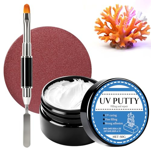WEILAOK UV Lichthärtender Kit,Epoxy Putty Mehrzweckkleber für Modeliermasse | Kompletter Werkzeugsatz, 3D-Druck Reparatur & Kunststoffreparatur, UV Schnellhärtend und Färbbar, 50g