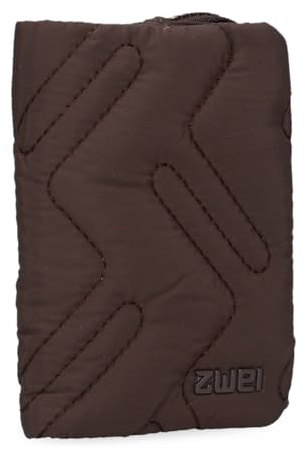 Zwei Kleine Gesteppte Damen Geldbörse Cleo CLW5 kompakter Geldbeutel aus recyceltem Nylon, ultraleichtes Portemonnaie mit Reißverschluss, Münzfach, 6 Kartenfächern und 4 Einsteckfächern (Brown)
