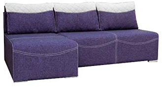 mb-moebel Ecksofa Sofa Eckcouch Couch mit Schlaffunktion und Bettkasten Ottomane L-Form Schlafsofa Polstergarnitur MAKRO Lila (Ecksofa Rechts)
