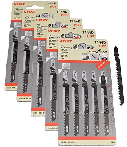Ufixt Fits Jigsaw Blades T144D for High Speed Wood Cutting High Carbon Steel HCS 25 Pack