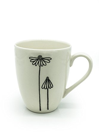 Sang Arun Tasse cremefarbig mit Gänseblümchen - 300ml - Porzellan - Fair Trade