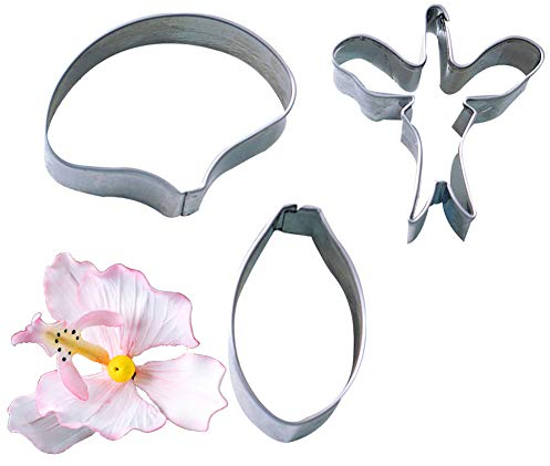 3-teiliges Set mit Schmetterlings-Orchideen-Ausstechformen für Fondant, Kuchen, Zuckerguss, Dekorationswerkzeuge, klein