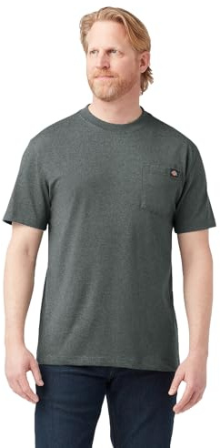 Dickies Men's Heavyweight Crew Neck Short Sleeve Tee Big-Tall T-Shirt, Hunter Green Heather, XL