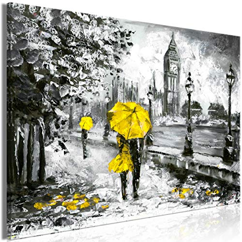 decomonkey Bilder London 120x80 cm 1 Teilig Leinwandbilder Bild auf Leinwand Vlies Wandbild Kunstdruck Wanddeko Wand Wohnzimmer Wanddekoration Deko Stadt Abstrakt schwarz-weiß