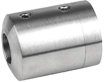 Cosch Edelstahl Traversenhalter Querstabhalter für Endpfosten Edelstahl V4A (AISI 316) geschliffen K240 gerade Ø 16 mm