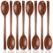SourceTon Lot de 8 cuillères à soupe en bois anti-adhésif pour cuisine, mélange, miel, thé, soda, dessert, noix de coco, 22,9 cm