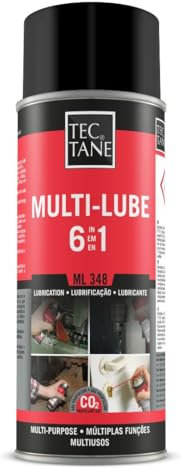 TECTANE MULTI-LUBE 6 EN 1 ML 348, Spray Multiusos, Anticorrosivo, para Lubricar Mecanismos y Eliminar Ruido, Limpia y Protege, Interior y Exterior, Bote 400 ml
