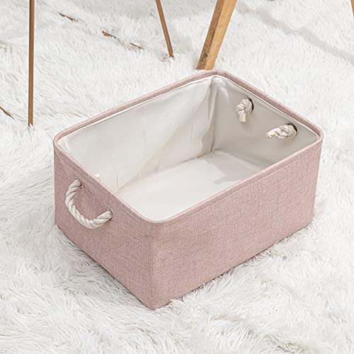 Panier de rangement pliable en tissu - Pour vêtements, jouets, chambre à coucher, armoire, placard, chambre d'enfant, rose - 36 x 26 x 16 cm