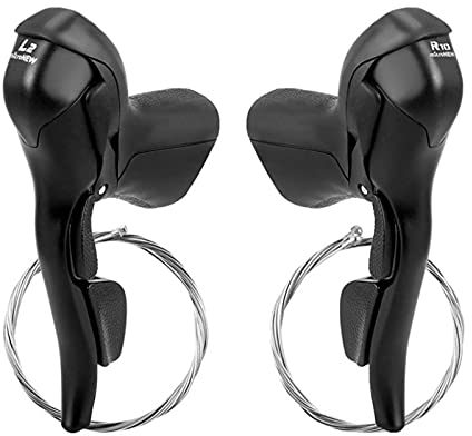 luminiu Bremshebel Fahrrad Schalthebel Dual Control-Radfahren 2x7 8 9 10 11 Gang-Schaltung Fahrrad Dual Control Hebel Rennrad Schalthebel Kompatibel für Lenker Fahrradbremse