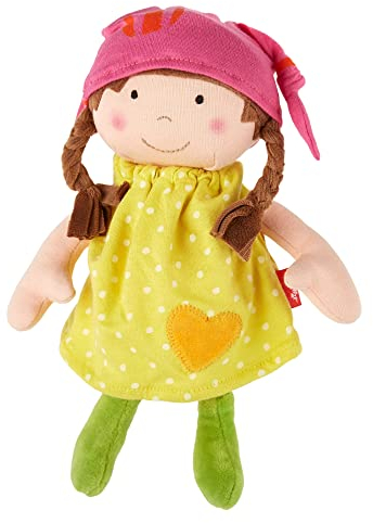 SIGIKID 39411 Puppe klein Softdolls Mädchen Babyspielzeug empfohlen ab 6 Monaten gelb