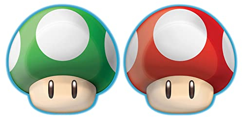 amscan Shaped Plates - 7 | Super Mario Brothers | 8 Pcs.