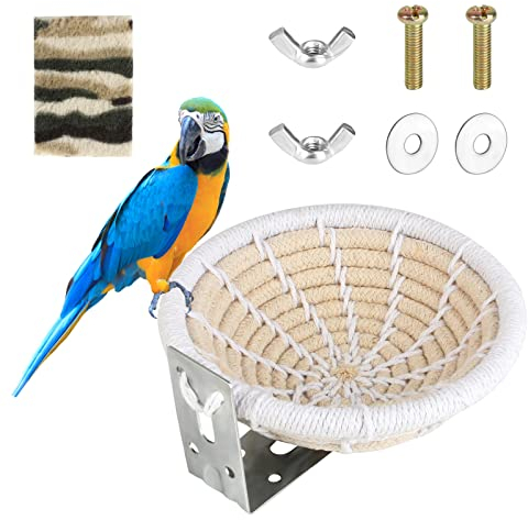 Heilok Vogelnest Baumwollseil Niedlich Papageien Nest Vogelnest für Käfige, Handgemacht Hanfseil Sittich Zucht Nest, Bett für Papageien Sittiche Wellensittiche Finken