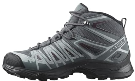 Salomon X Ultra Pioneer Mid Gore-Tex wasserdichte Damen Outdoorschuhe, Outdoor-bereit, Sicherer Fußhalt, Stabil und gedämpft, Ebony, 41 1/3