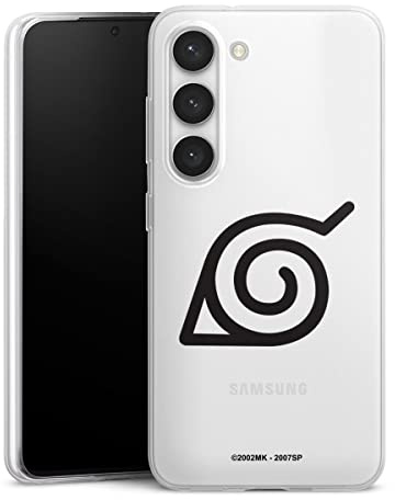 Slim Case kompatibel mit Samsung Galaxy S 23 Silikon Handyhülle transparent Hülle extra dünn Naruto Shippuden Konoha Shinobi