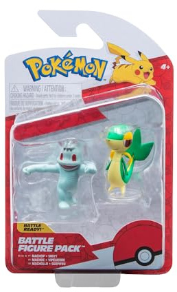 Pokémon PKW3002 Battle Figure Set - Machollo Serpifeu - offizielles Battlefigurenset Figurenset