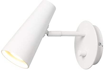 DAWALIGHT Aplique Pared con Interruptor Interior GU10 Foco Regulable LED 5W 3000K Blanco cálido Ajustable para Sala de Estar Dormitorio Pasillo Hotel, Aluminio,Blanco