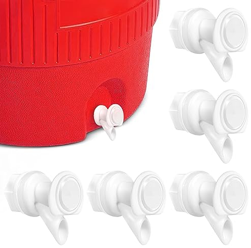 Ersatz-Wasserzapfhahn mit Druckknopf, kompatibel mit Igloo 2, 3, 5 und 10 Gallonen, Iglu-Kühler-Ersatzteile, Wasserauslauf für 1,7 l Krug, BPA-frei (weiß)