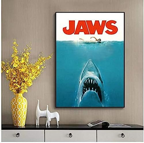 Poster Der Weiße Hai Poster, Vintage-Filmplakat, Kunst-Dekor, Wandkunst, Bilder, Leinwand, Malerei, Poster Und Drucke, Heimdekoration 50X70Cm Kein Rahmen