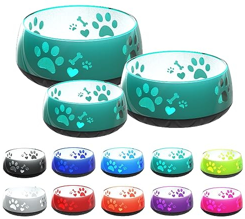 Hundenapf kleine Hunde/Hundenapf große Hunde/Futternapf Hund/Trinknapf Hund/S/M/L rutschfest (S 330ml (kleine Hunde), Smaragdgrün)