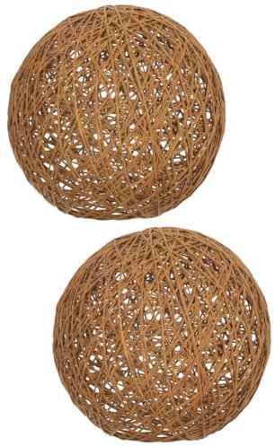 Angoily 2stücke Runder Rattan Lampenschirm Eleganter Geflochtener Lampenschirm Für Deckenleuchten Und Tischlampen Hellem Kaffeebraun Dekoratives Lampenzubehör Für Wohnliche