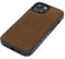 PORTER RILEY - Leather Case Compatible with iPhone 14 Pro. Premium Genuine Leather Slim Back/Bumper/Shell/Shockproof Case (Chocolate Brown)