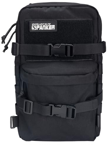 EXCELLENT ELITE SPANKER Tactical Outdoor MOLLE Hydration Pack Nylon Small Water Bladder Carrier Pack for Tactical Vest Backpack Plate Carrier（BLK）