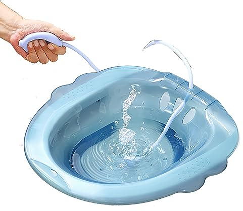 Sitzbad für Hämorrhoiden und Postpartum-Pflege, tragbare Sitzbäder, Perineum-Entlastung, Einweichbecken, Sitzbäder, Salzwanne für Damen und Herren, Blau2, 39 x 39 cm (Blau 3 39 x 39 cm)